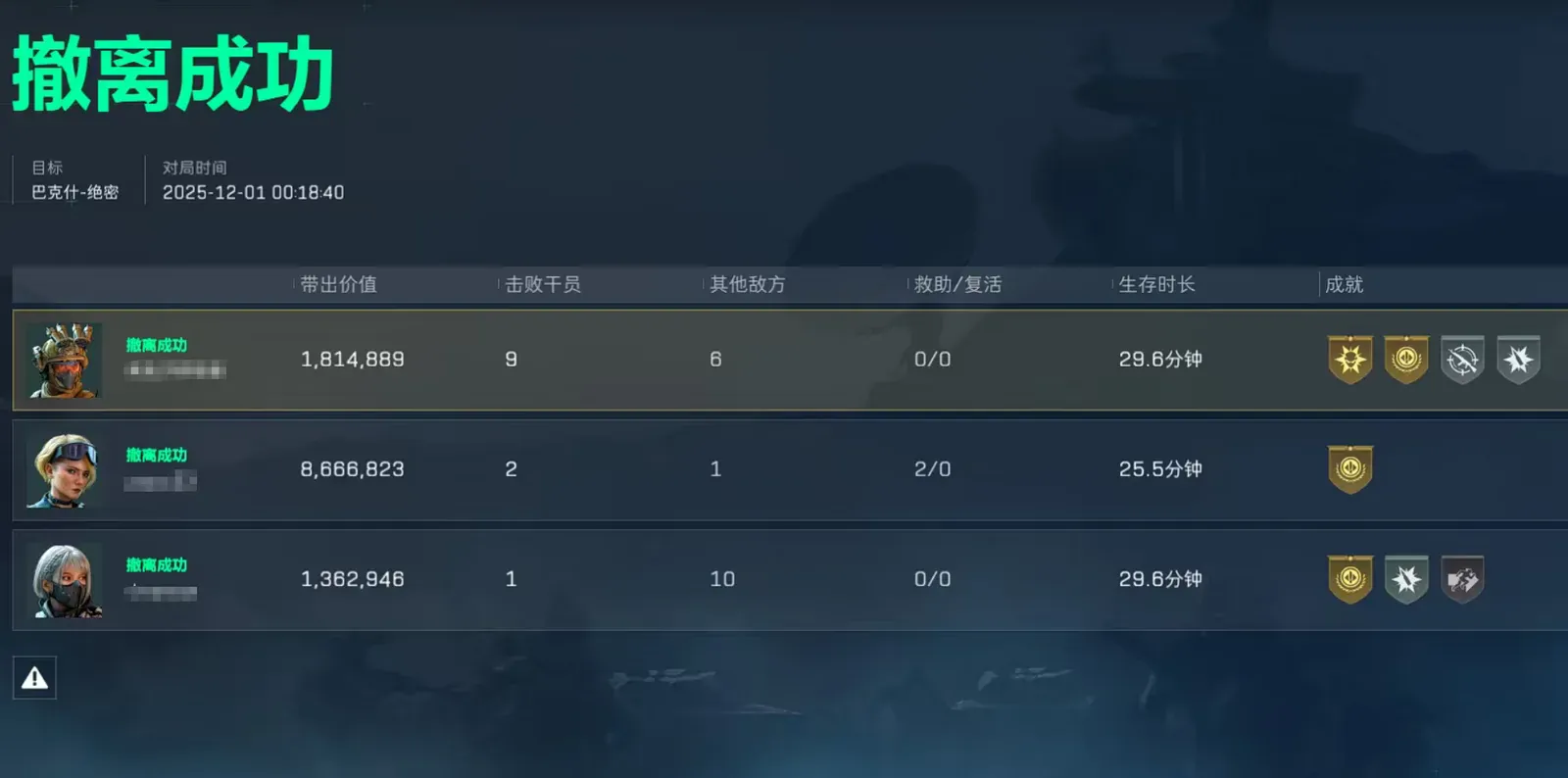 三角洲行动绝密双护巴克什单人9杀实战截图