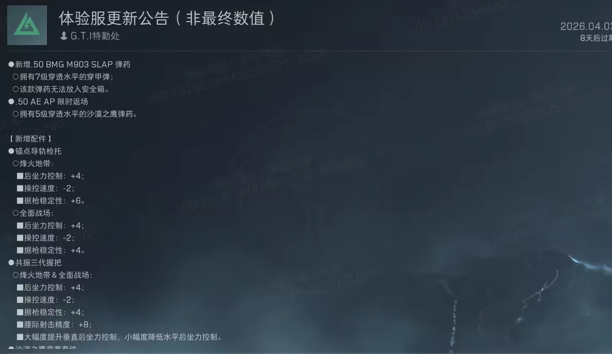 三角洲行动S9新配件截图，展示猫点导轨枪托、共振二代握把等新赛季枪械配件