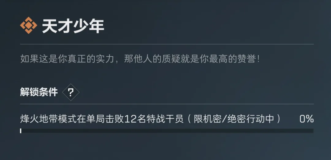 三角洲行动热门成就鉴定天才少年截图，展示天才少年的规则、位置、奖励或实战信息