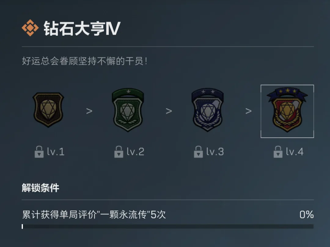 三角洲行动热门成就鉴定钻石大亨截图，展示钻石大亨的规则、位置、奖励或实战信息