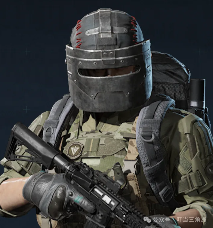 三角洲行动自闭头装备示意图，展示对局里常见黑话对应的头盔外观